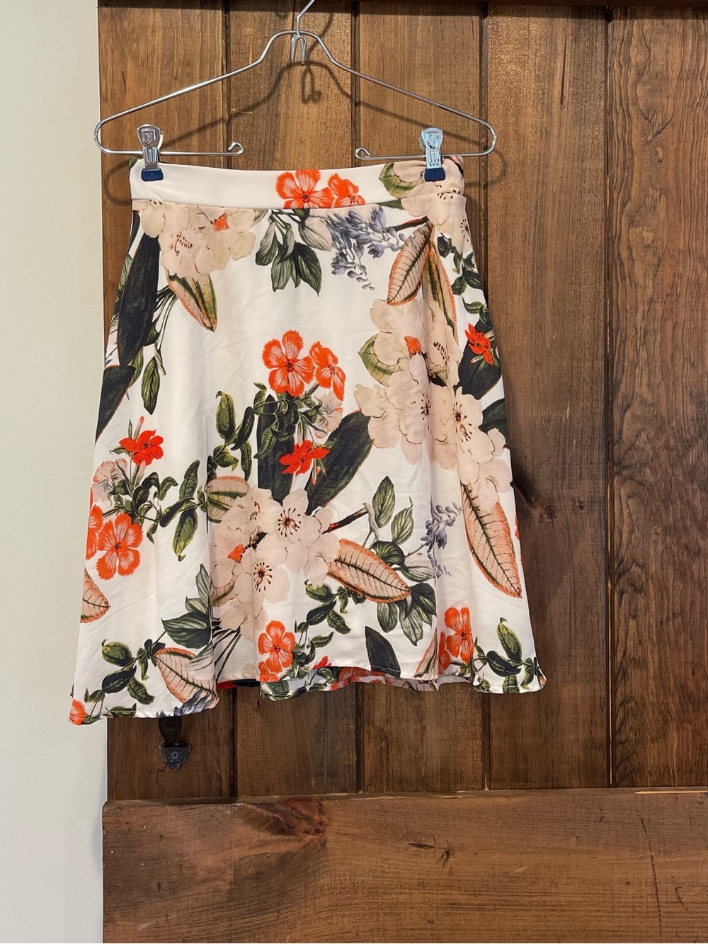Philosophy Republic White Garden Floral Print A Line Skirt Small Flawed